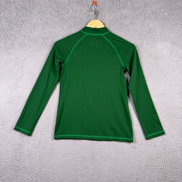 REI Base Layer Kids Size Medium (10/12) Green 1/4 Zip Pullover Stretch Sports - Picture 8 of 9